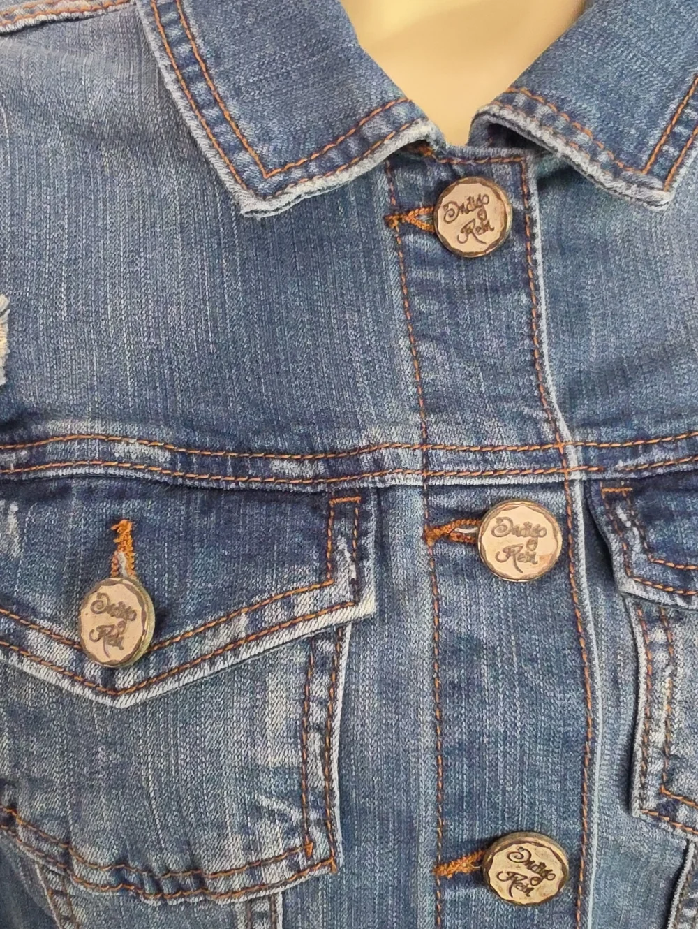 Indigo Rein Jacket Classic Trucker Cotton Blend Jean Youth Blue Size XL